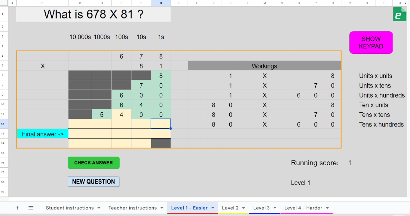 Long multiplication for Hegarty Maths users