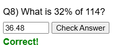 Percentage of an amount worksheet