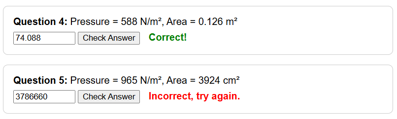 Force calculations worksheet