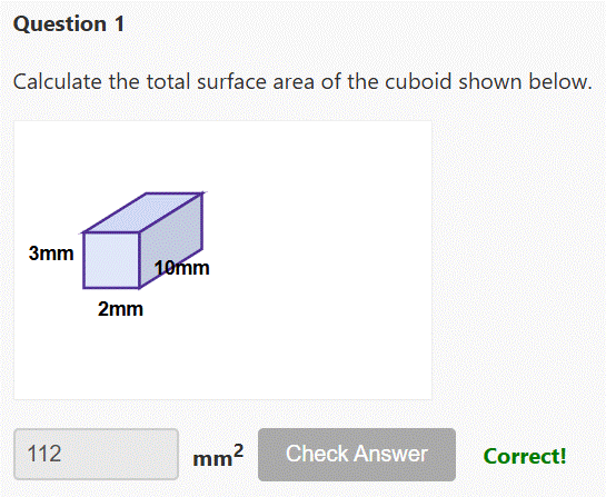 Surface area of a cuboid worksheet